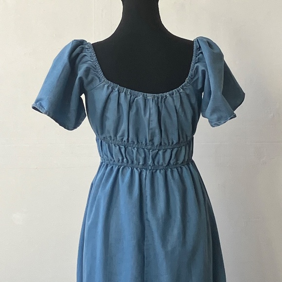 Chambray whimsical western bohemian dress - Picture 7 of 13